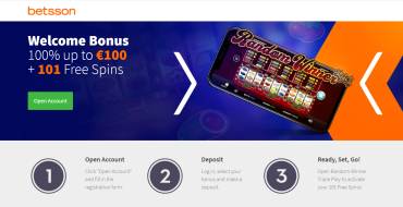 100% Match Bonus up to €100 in Betsson Casino: Betsson Casino Welcome Bonus