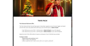 100% Match Bonus up to €100 in Twin Casino: Twin Casino Welcome Offer