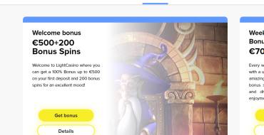 100% Match Bonus up to €500 in Light Casino: Light Casino welcome bonus