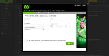 888 casino: Registration