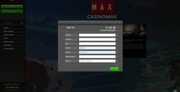 CasinoMax: Registration