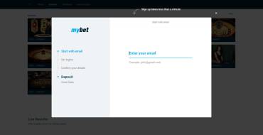 MyBet Casino: Registration