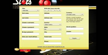 Slots Capital Casino: Registration