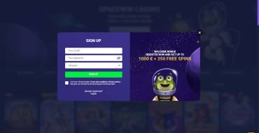 SpaceWin Casino: Registration