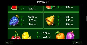 100 Bulky Fruits: Payout table