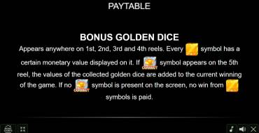 20 Golden Dice: Unique features