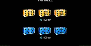 7 & Crystals Dice: Payout table 3