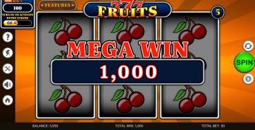 777 – Fruits: Winnings