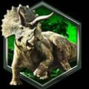 Triceratops symbol in Jurassic World Raptor Riches slot