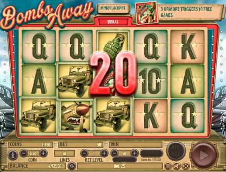 Bombs away slot machine