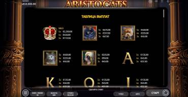 Aristocats: Payout table