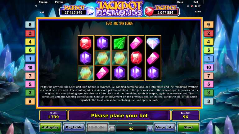 Play diamond lotto slots online