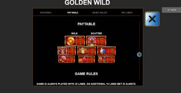 Golden Wild: Paytable