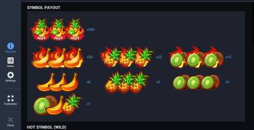 Hot Volcano: Paytable