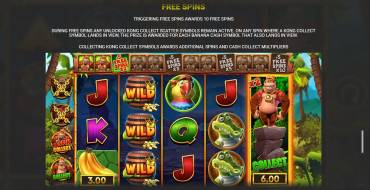 King Kong Cash Go Bananas Jackpot King: Free spins and/or respins