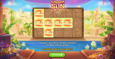 Kingdom of the Sun: Golden Age: Slot machine