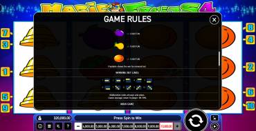 Magic Fruits 4 Deluxe: Payout table