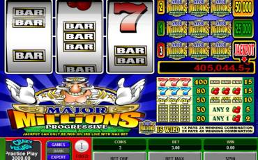 Major Millions 3 Reel Progressive slot online