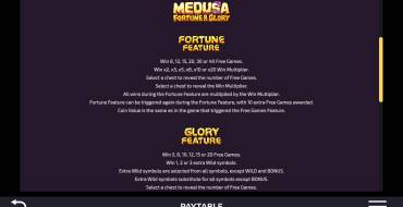 Medusa – Fortune and Glory: Bonuses