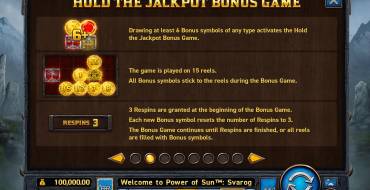 Power of Sun Svarog: Free spins and/or respins