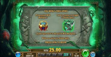 Return of the Green Knight: Free spins