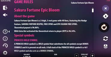 Sakura Fortune Epic Bloom: Rules