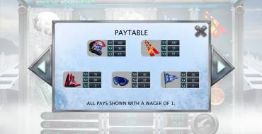 Ski Jump: Paytable