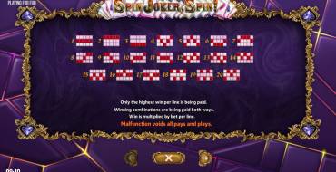 Spin Joker, Spin!: Game Lines