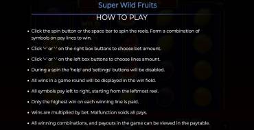 Super Wild Fruits: Rules