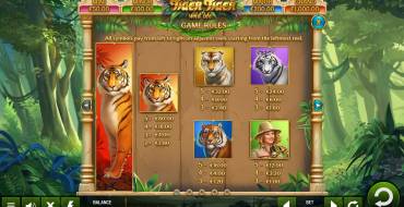 Tiger Tiger: Paytable