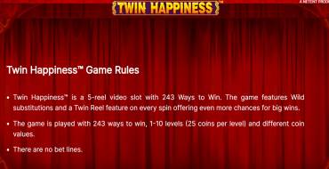 Twin Happiness: Rules