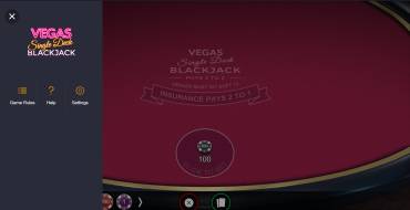 Vegas Single Deck Blackjack: Menu