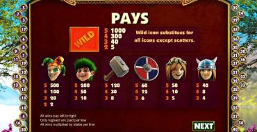 Viking Quest: Paytable