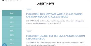 Evolution Gaming: News