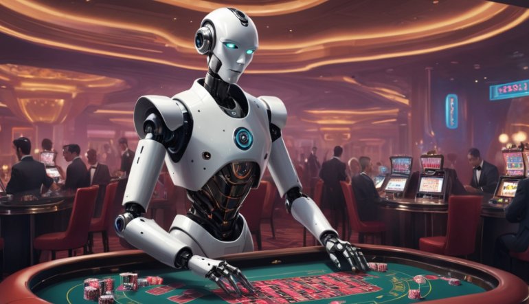 Dealer robot_in_a futuristic casino